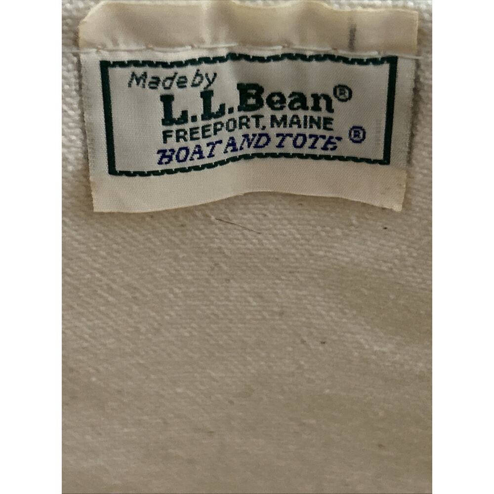 Vintage LL Bean Boat and Tote Bag Blue Canvas Large Stiff 70s 80s USA Freeport - Picture 9 of 11